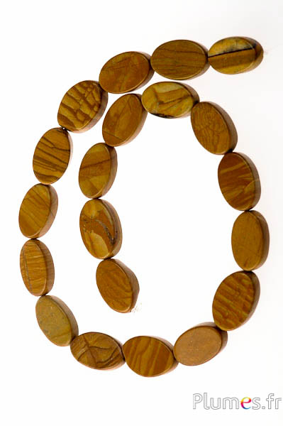 Jaspiskralen - lengte 14 mm, gat 1 mm - honingbruin